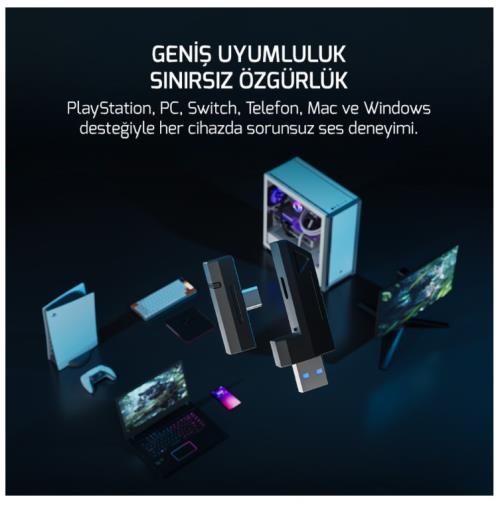 GAMEPOWER KAI Titanium Ultra Wireless 7.1 Surround Hi-Fi Rainbow Gaming (Oyuncu) Kulaklık